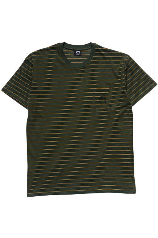 Stussy Mens Stock Pocket SS T Shirt Green - ULGQS3204